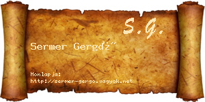 Sermer Gergő névjegykártya