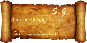 Sermer Gergő névjegykártya